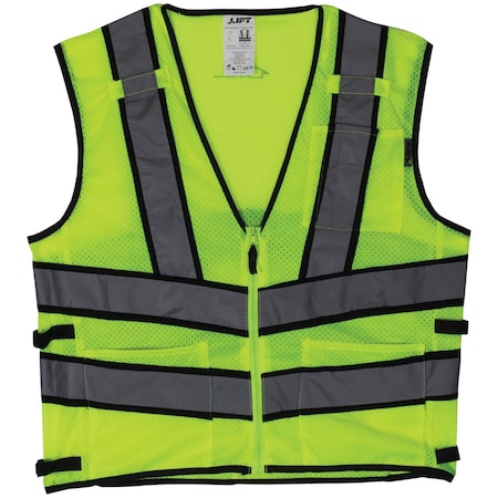 Lift Safety Hi-Vis Safety Vest M Class 2 , Zipper AV2-10LM